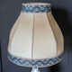 Blue and white ceramic lamp Floral decoration XXth Velvet lampshade