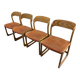 Lot 4 chaises Traineau signées Baumann vers 1960