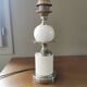 Vintage lamp base in wood and gold metal