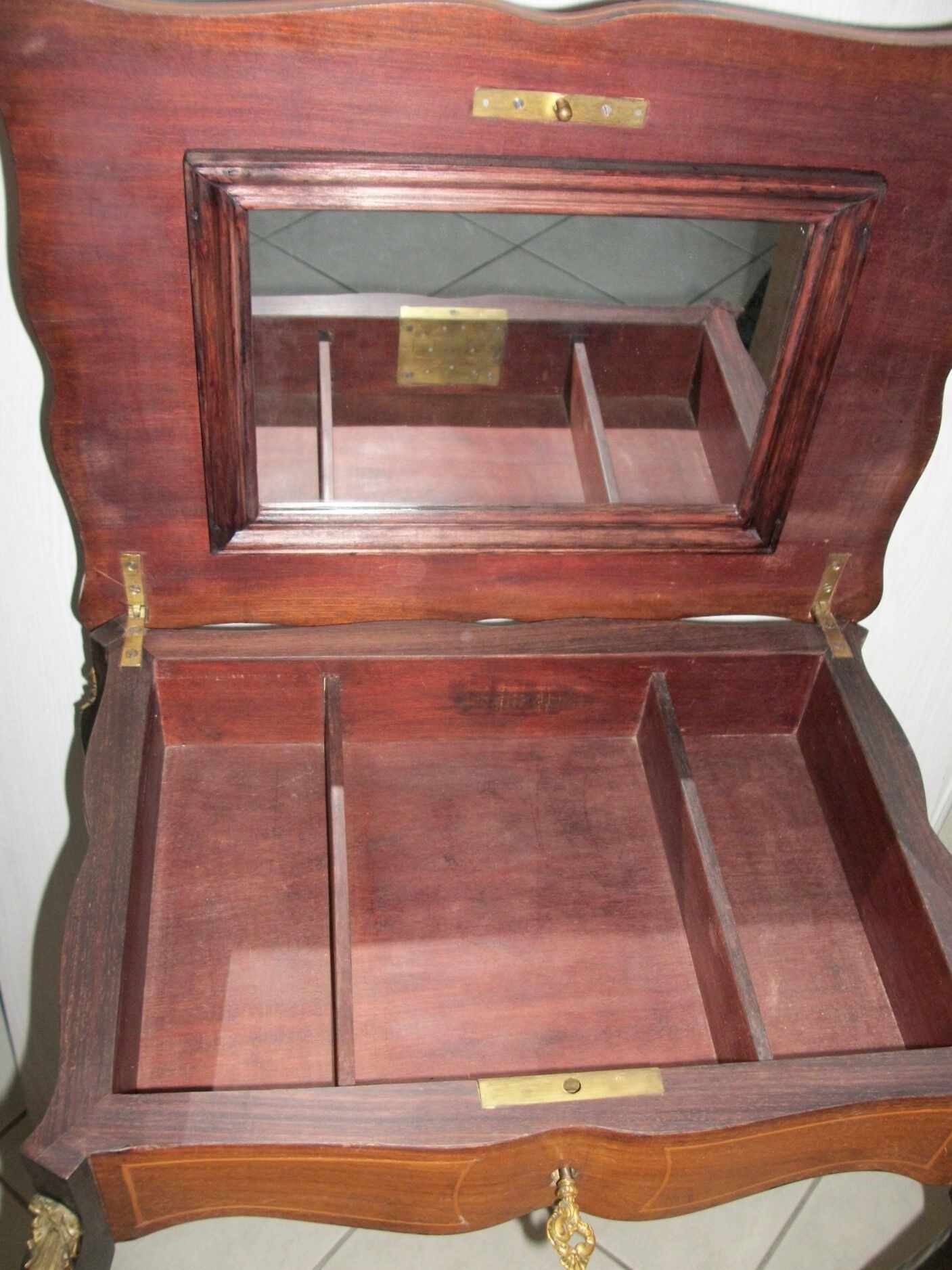 Table in marquetry style Louis XV Napoleon lll