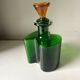 Holmegaard Dark Green Vintage with orange cap Decanter Danish