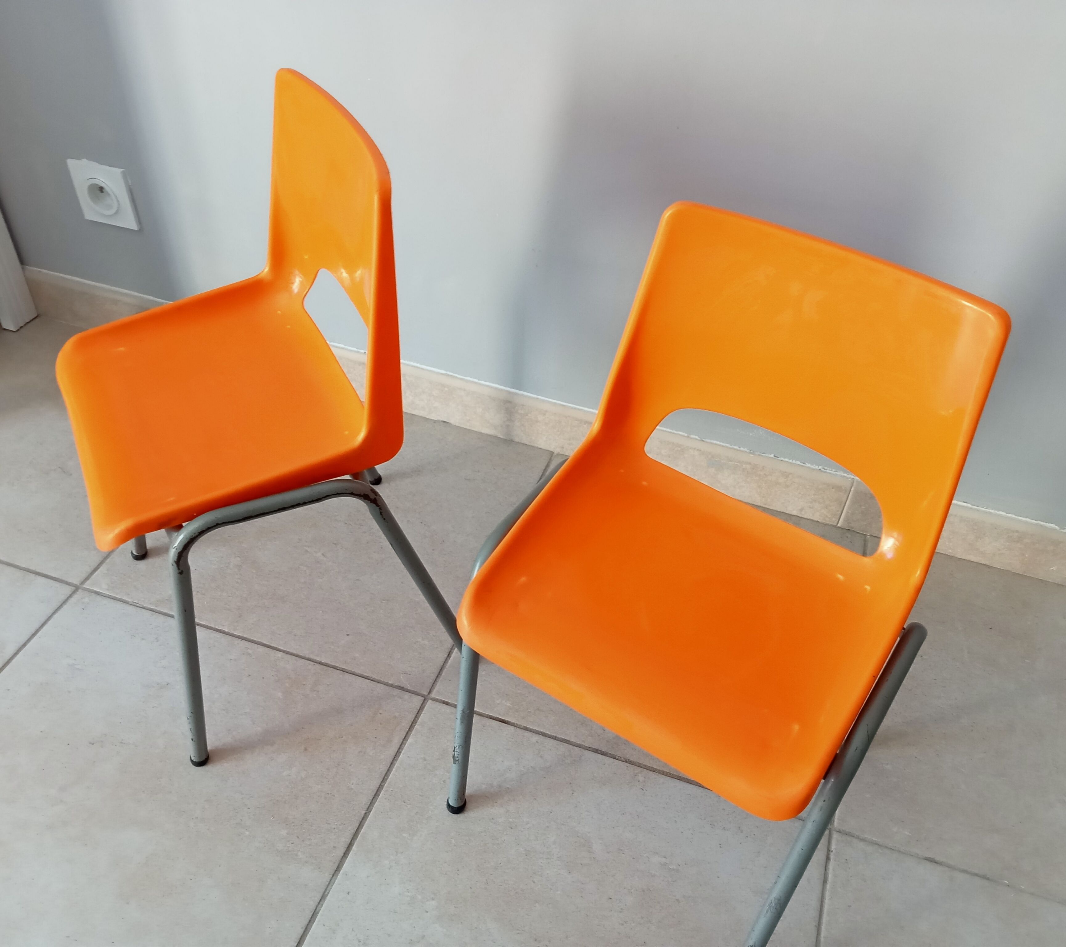 Pair of 70s kindergarten chairs