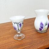 Vintage German glass vase and cup by Hans Jürgen Richartz for the Richartz art collection, set of 2.