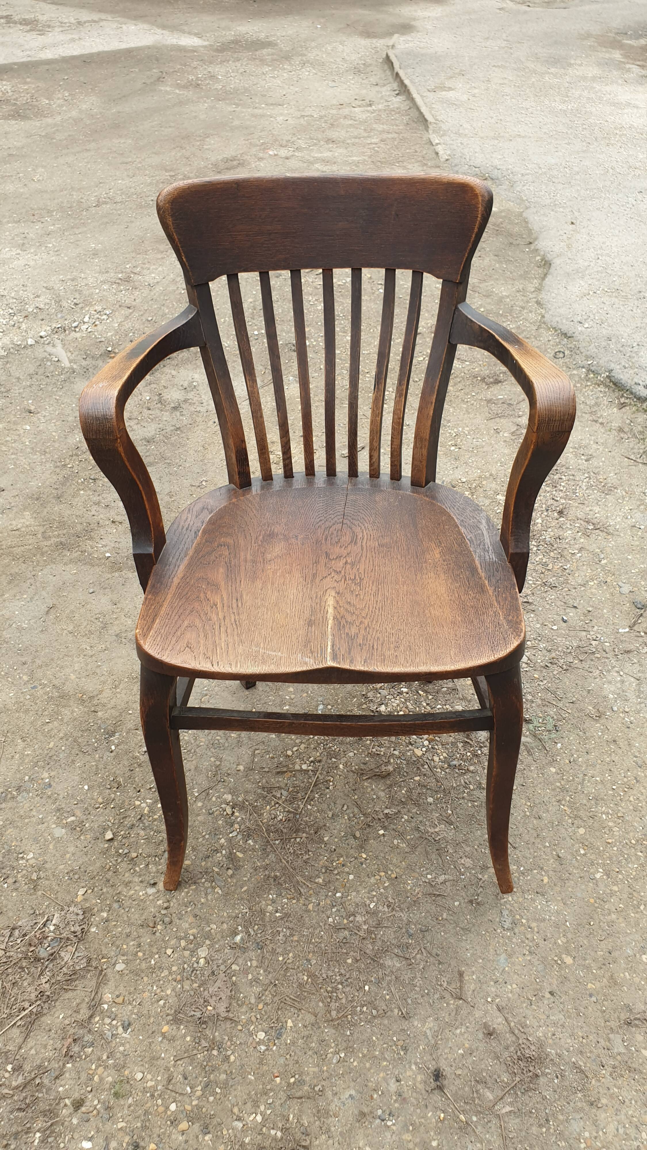 American armchair solid oak