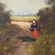 Important painting "Stroll in the Underwood", oil on canvas, signed L. Gourdon – 1896
