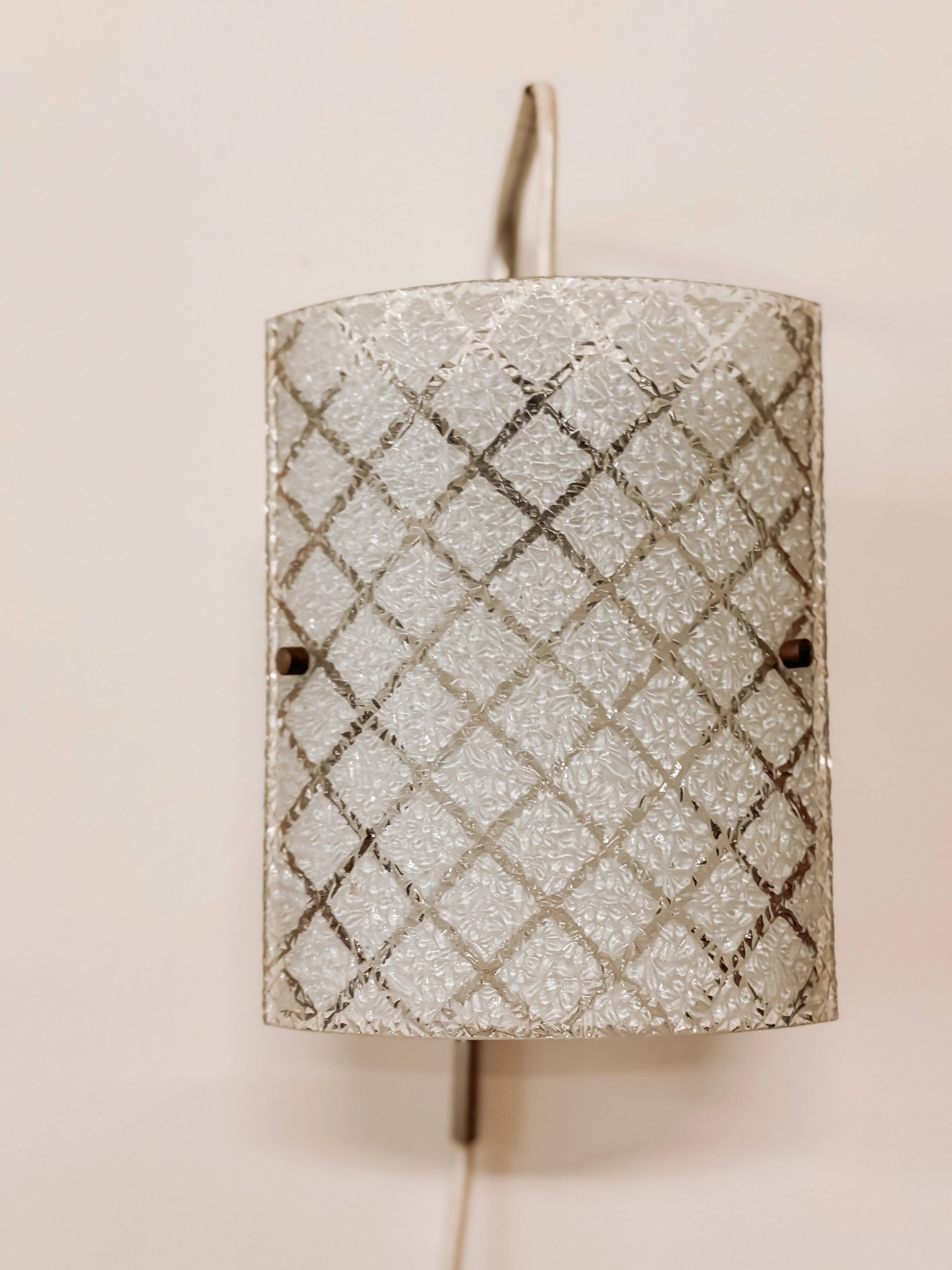 Mid-Century wall-mounted sconce in glass, 1960s