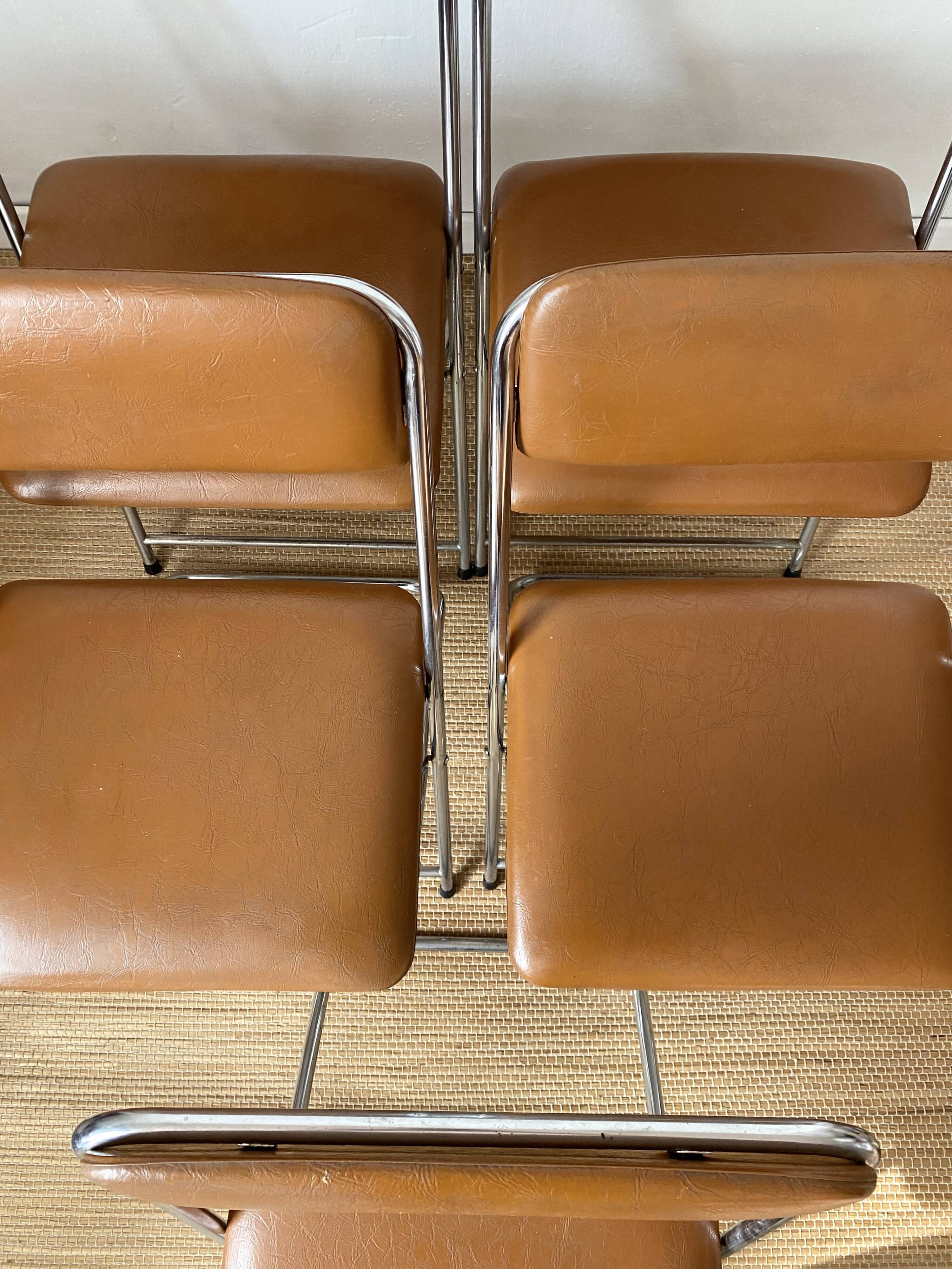 Vintage chrome folding chairs