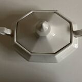 Neo Classic Greek Revival Octagonal Beaded English Earthenware Centerpiece