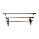 Art deco towel rack in metal and glass, vintage 30s