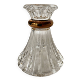 Lustre Cristal D'Arques, Bougeoir À Bord Doré