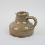 Flat jug in heavy beige stoneware