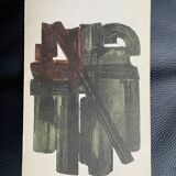 Lithograph Pierre Soulages, etching VIII 1957