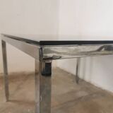 Chrome and glass coffee table 1970 Neoclassical style
