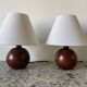 Lot de 2 lampes boule bois