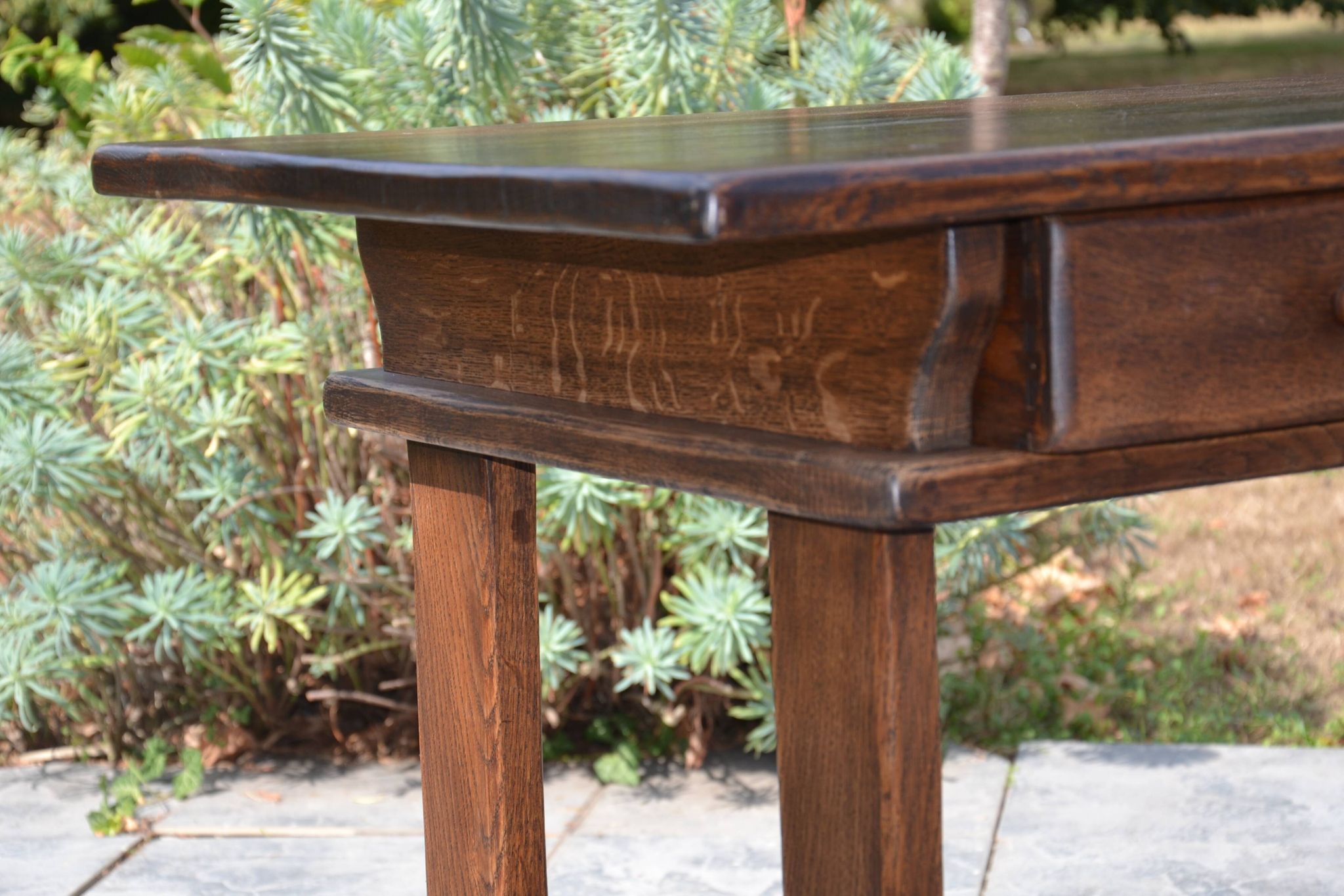 "Brutalist" farmhouse desk/table in solid oak