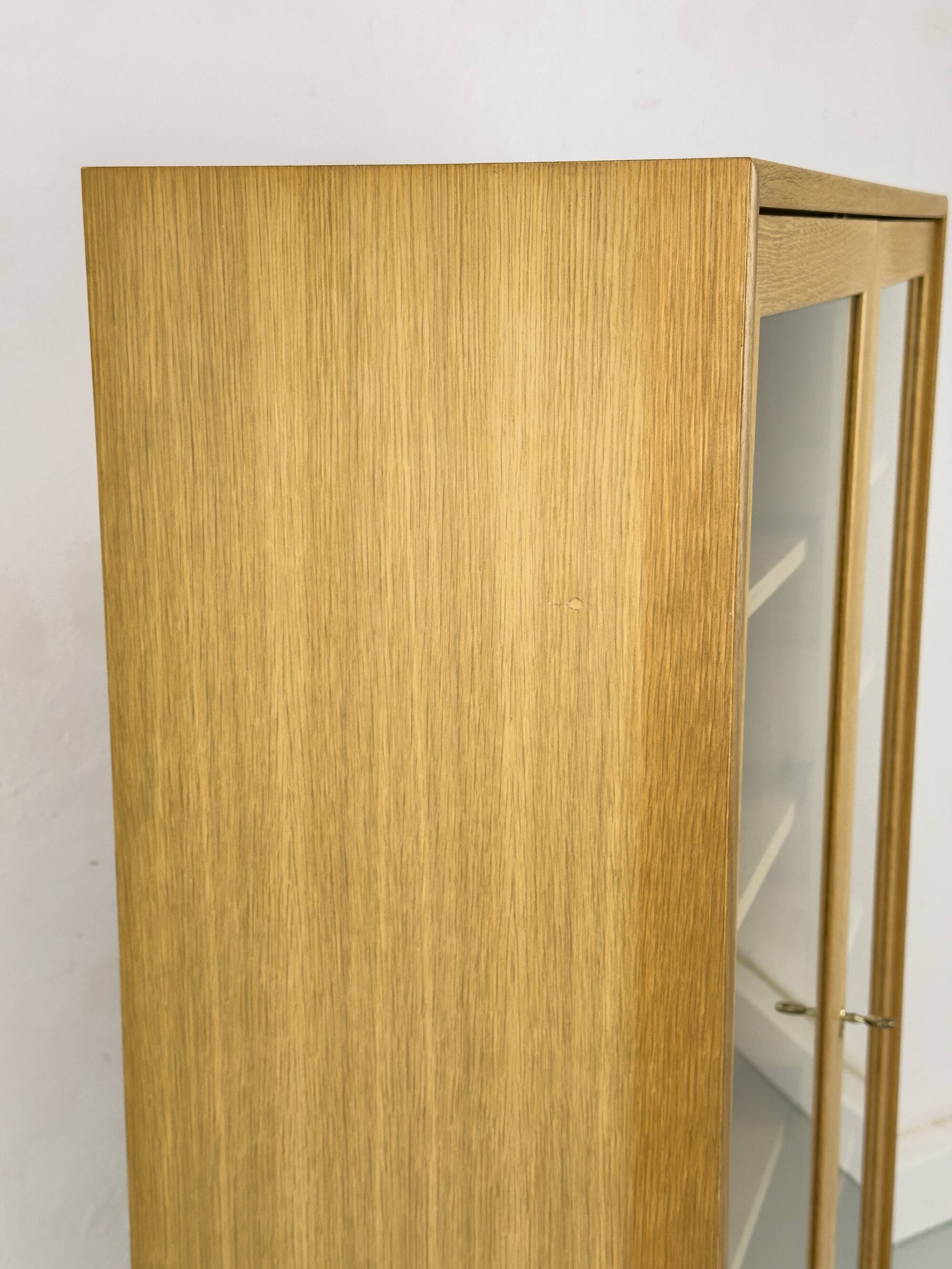 Mid Century Display Case in light oak by WK Möbel, 1970s
