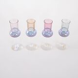Set of pastel-coloured glasses, Italian design, 1970s, made in Italy