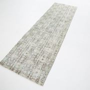 3x9 Shades Of Light Green & Black Vintage Runner Rug, 81x275Cm