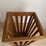 Ancienne corbeille à papier art déco basket style Frank adnet design lamelles