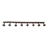 Wooden wall coat rack with 8 hooks