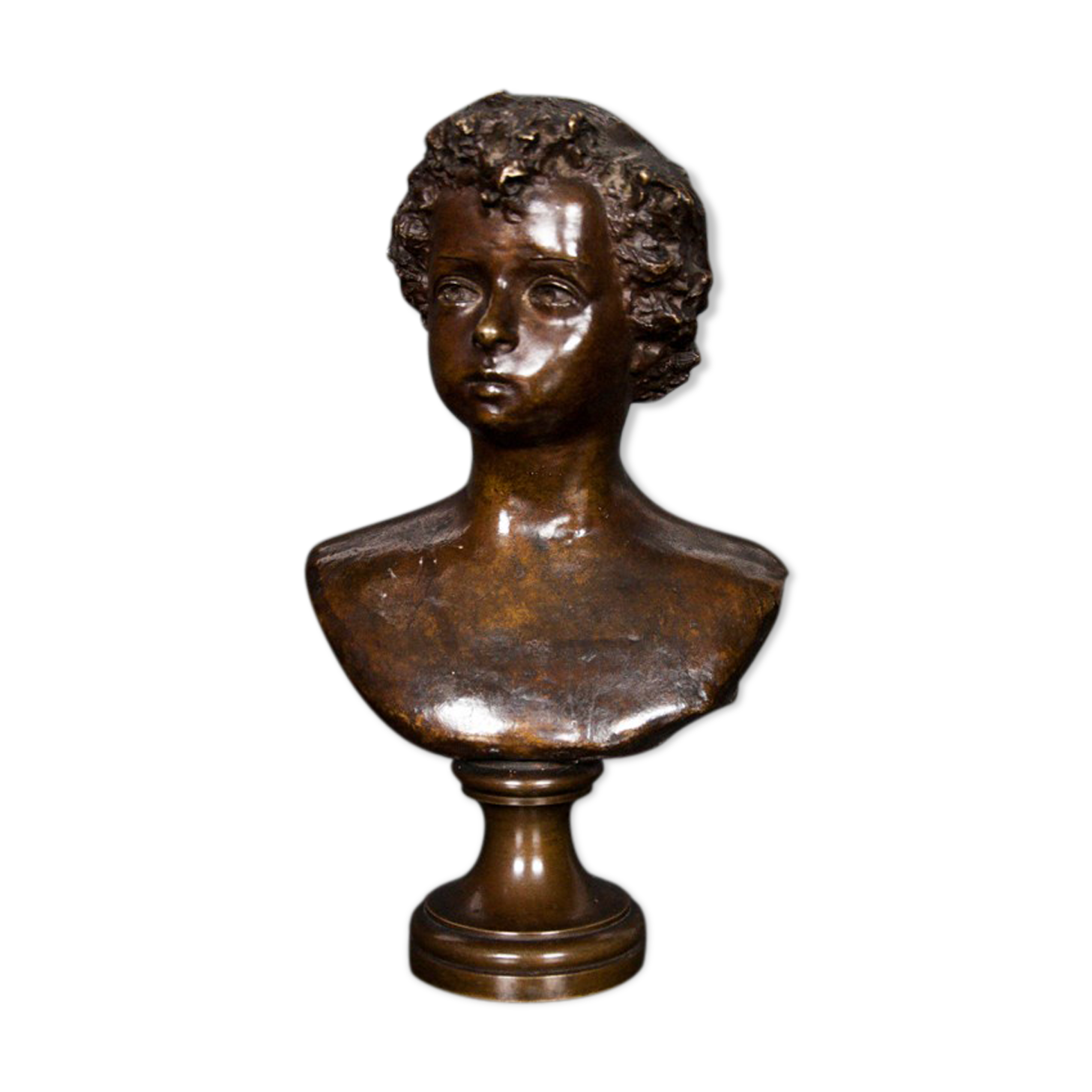 Boy bronze bust