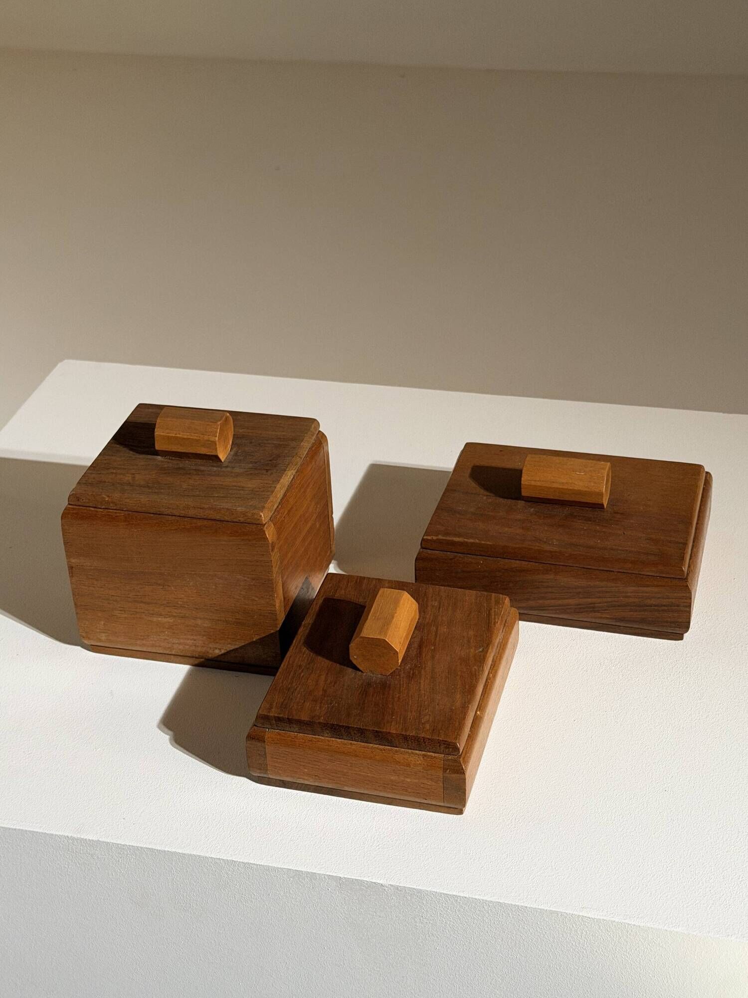Set of three Art Deco boxes, France, circa 1960.