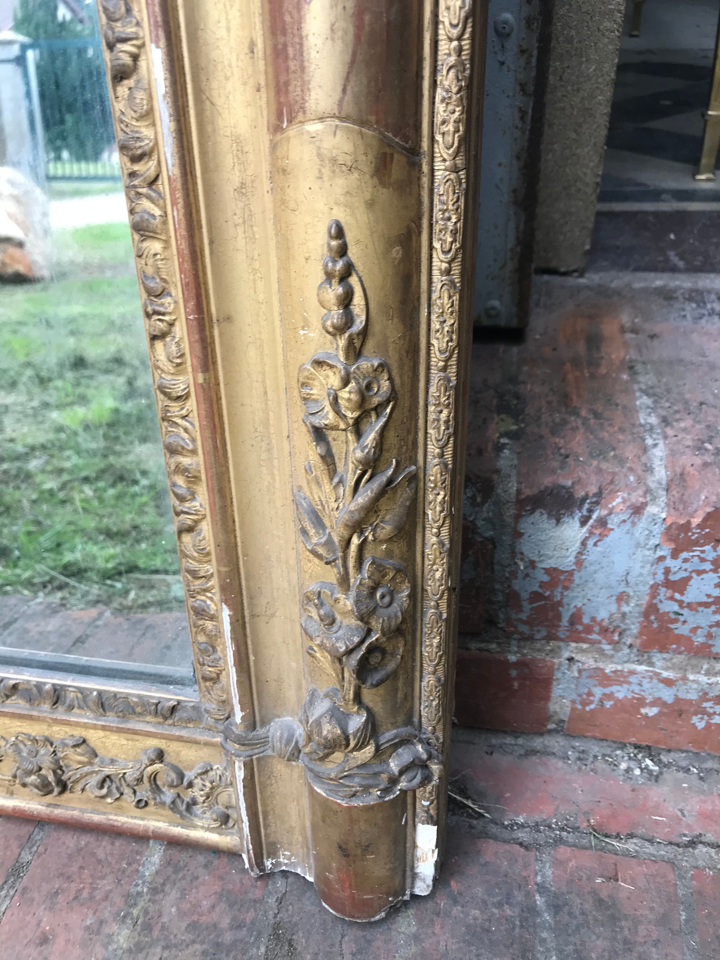 Golden Louis XV mirror with gold leaf - 140x103cm