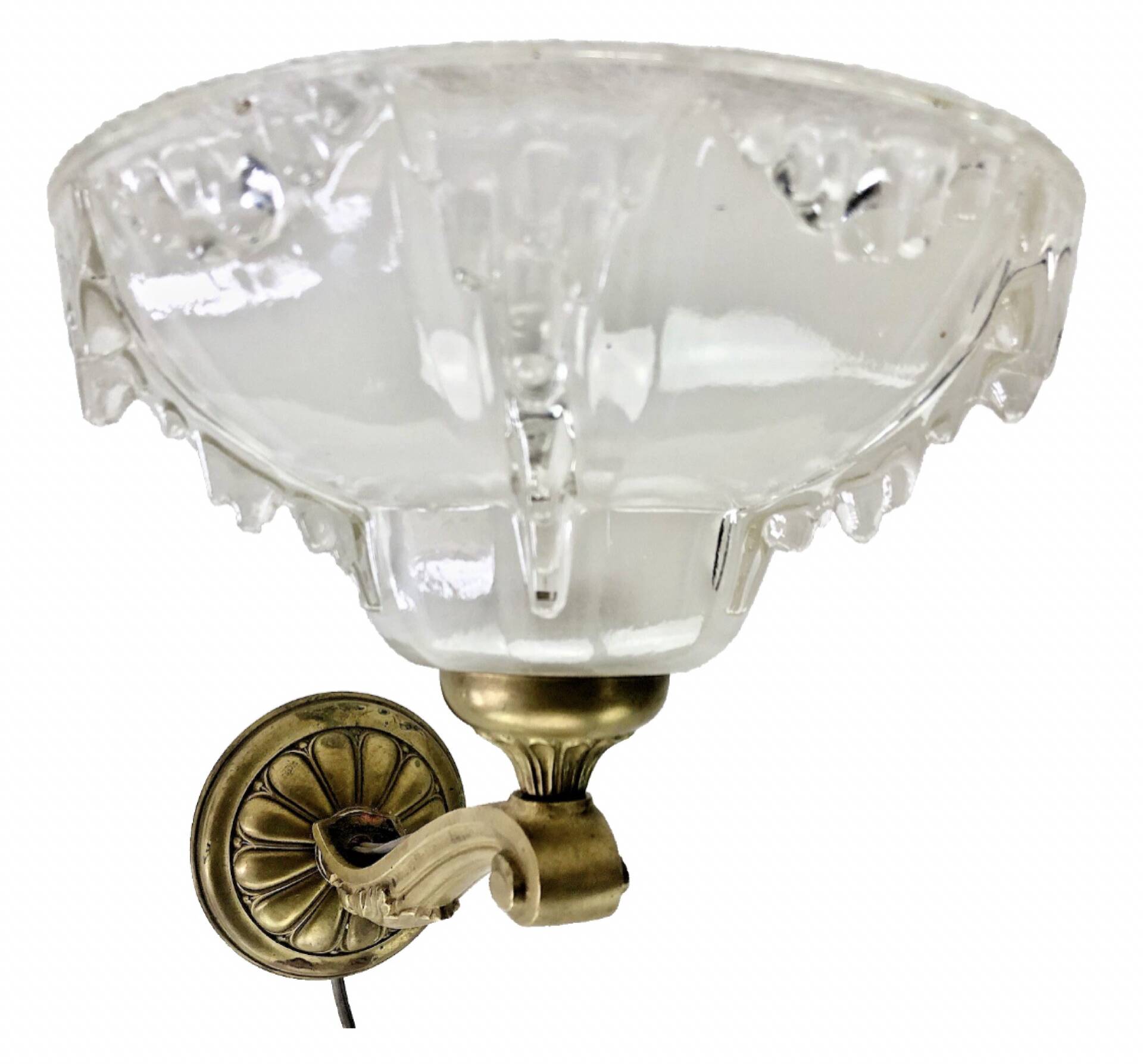 Ancienne applique bronze Art Déco 1930  vasque glaçons Ezan