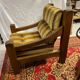 Brutalist design armchair in old oak