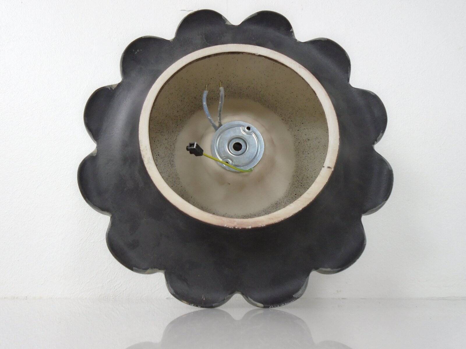 German flower wall lamp from Pan Keramik, 1970s