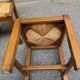 Set of 6 rustic solid oak chairs with straw seats — Very good condition