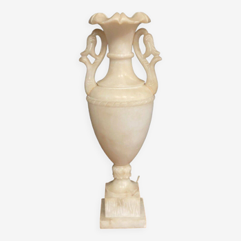 Mid-20th century alabaster lamp on shower stand