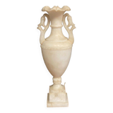 Mid-20th century alabaster lamp on shower stand