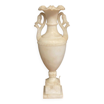 Mid-20th century alabaster lamp on shower stand