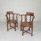 Ensemble de 2 chaises d'angle en teck, années 1980