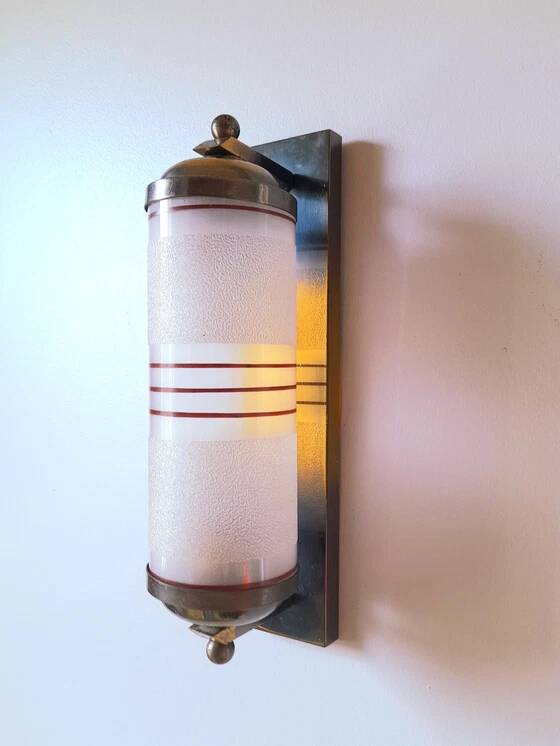 Art Deco barber shop sign wall light