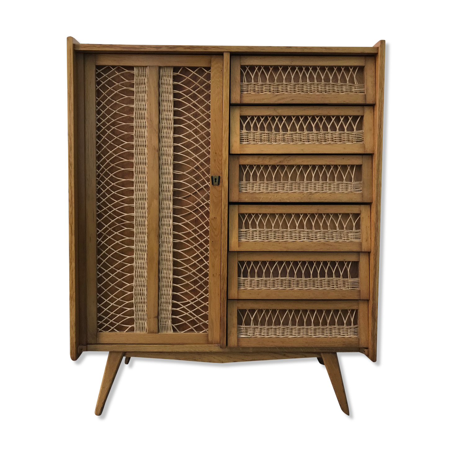 Rattan chest of drawers