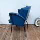 Fauteuil vintage en skaï et pieds métal