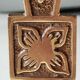 Hebrew/Jewish Flambeau candle holder, engraved Israel. In brass with an old gold patina. Floral patterns/25 cm