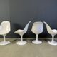 Vintage fiberglass space age tulip dining chairs, set of 4 - 1960s
