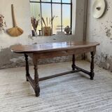 19th century oval solid oak table