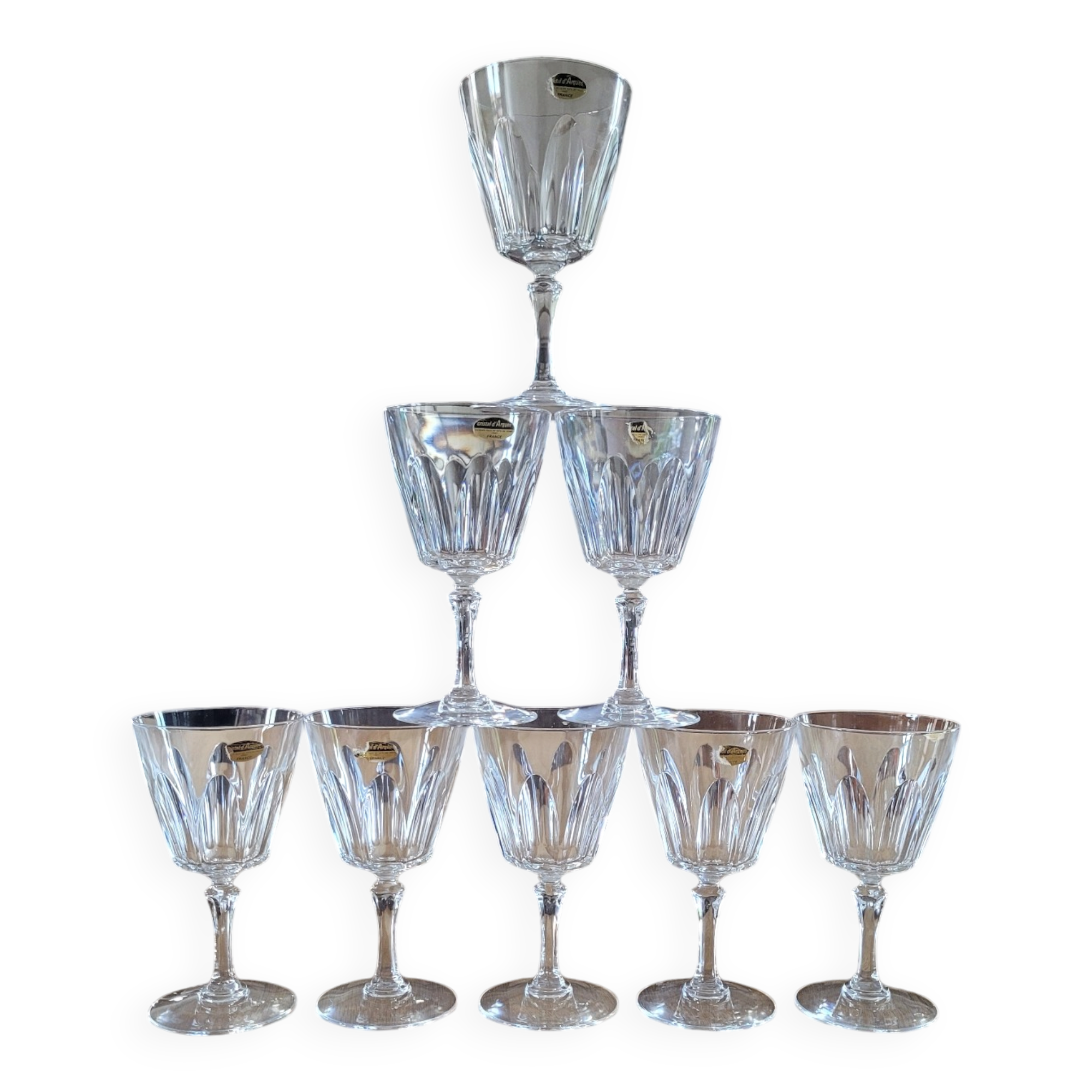 8 crystal stem glasses from Arcques