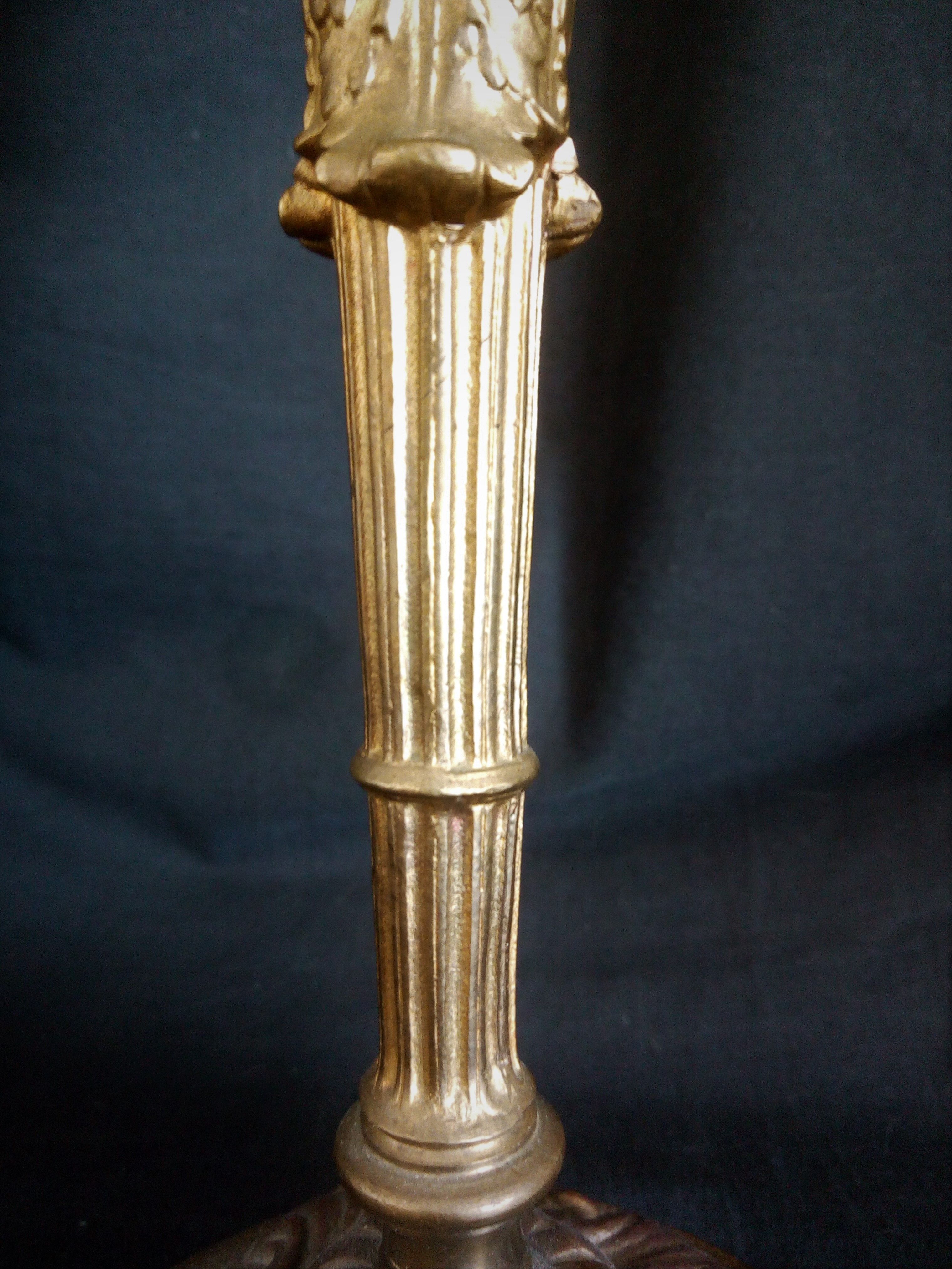 Bronze desk lamp Napoleon III style, crystal tulip, late nineteenth