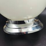 Pair of art deco opaline ceiling ball lamps