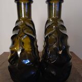Set of 2 smoked cognac bottle soliflores