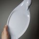 Vintage white faience foie gras platter in the shape of a goose, 1970s.
