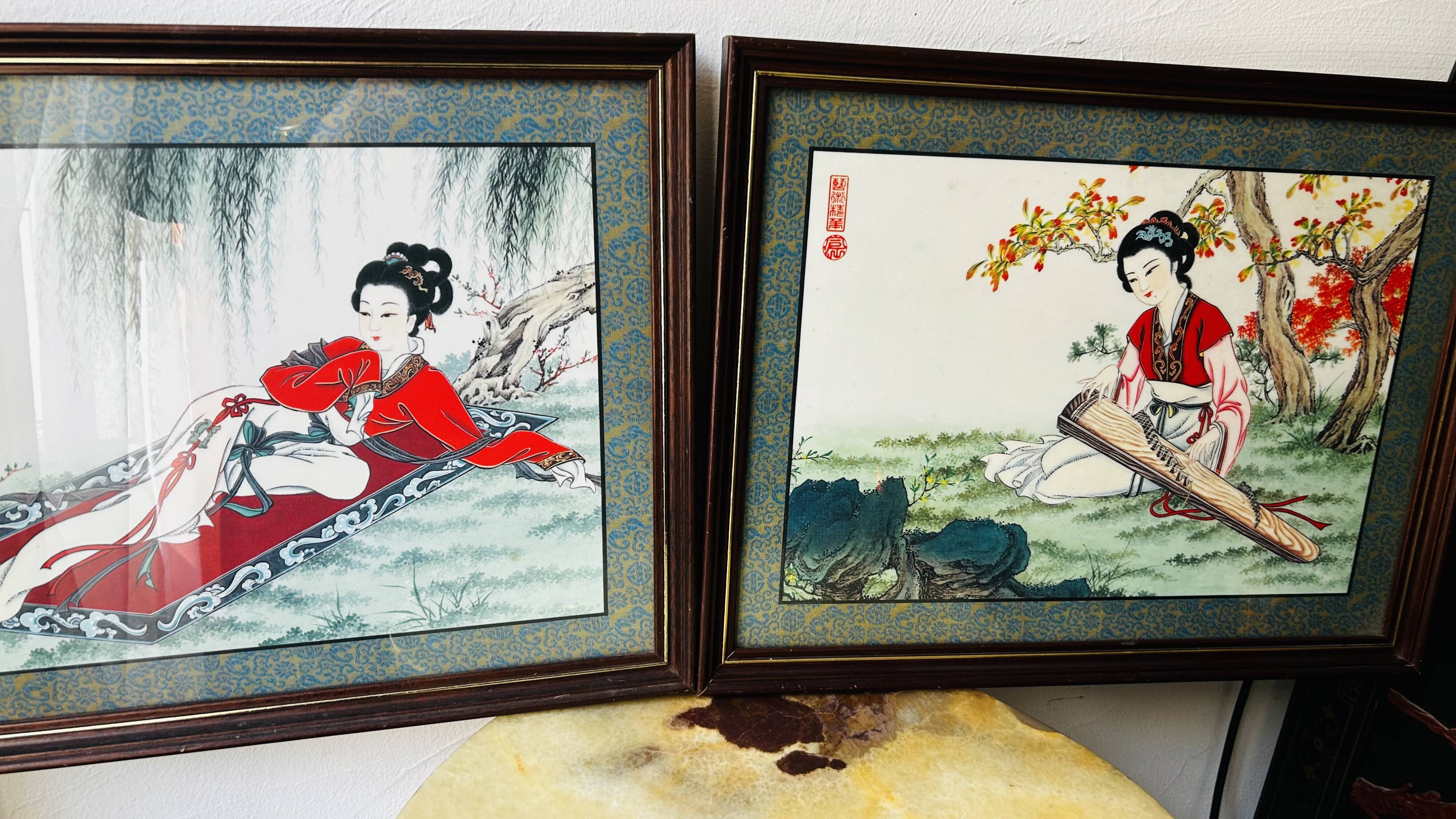 Pairs of Chinese Geisha Wall Panels