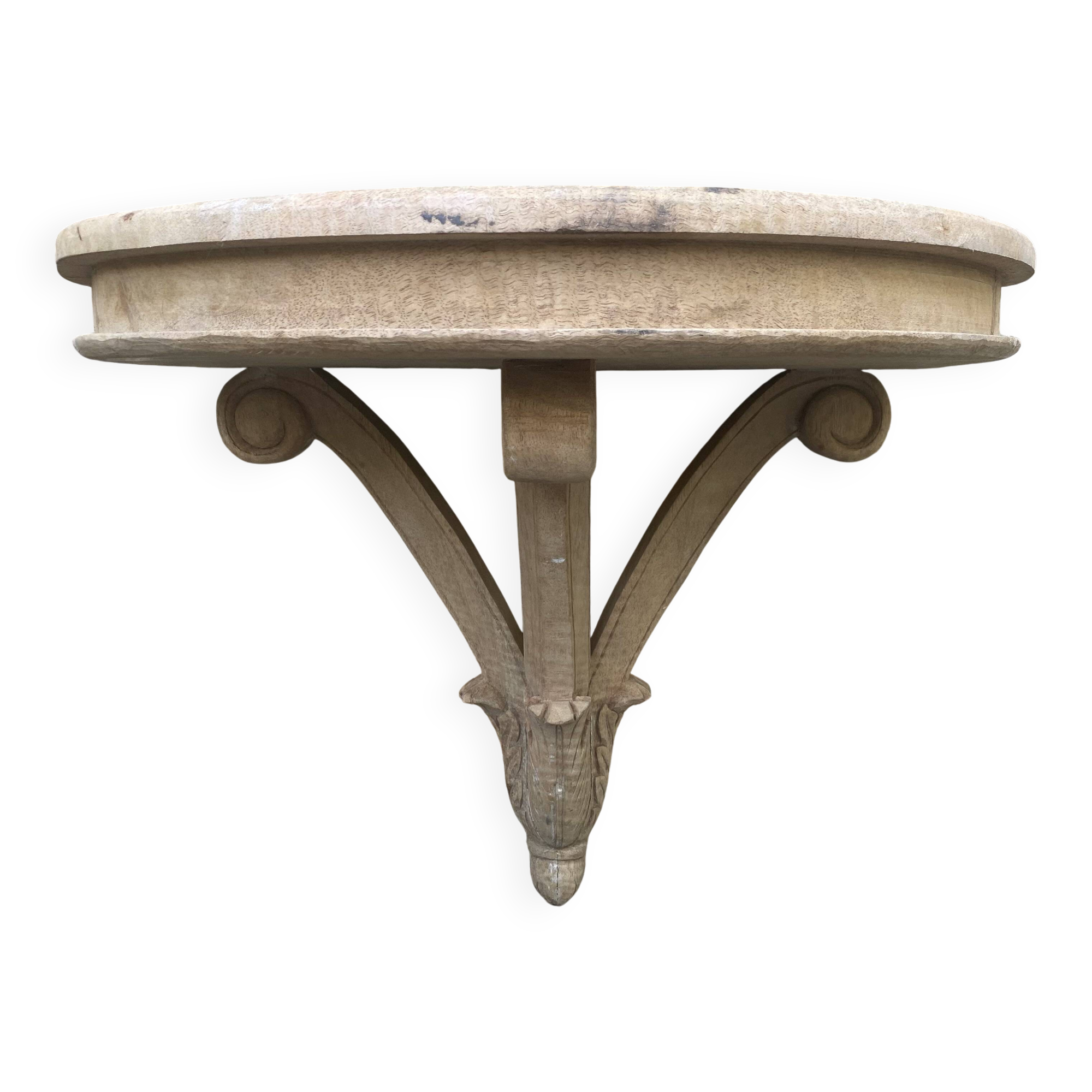 carved wooden wall shelf or wall console