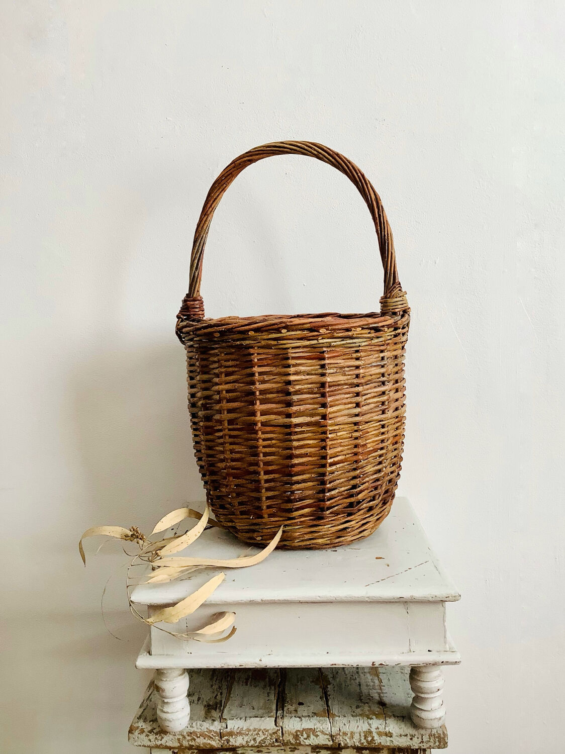 Raw wicker basket
