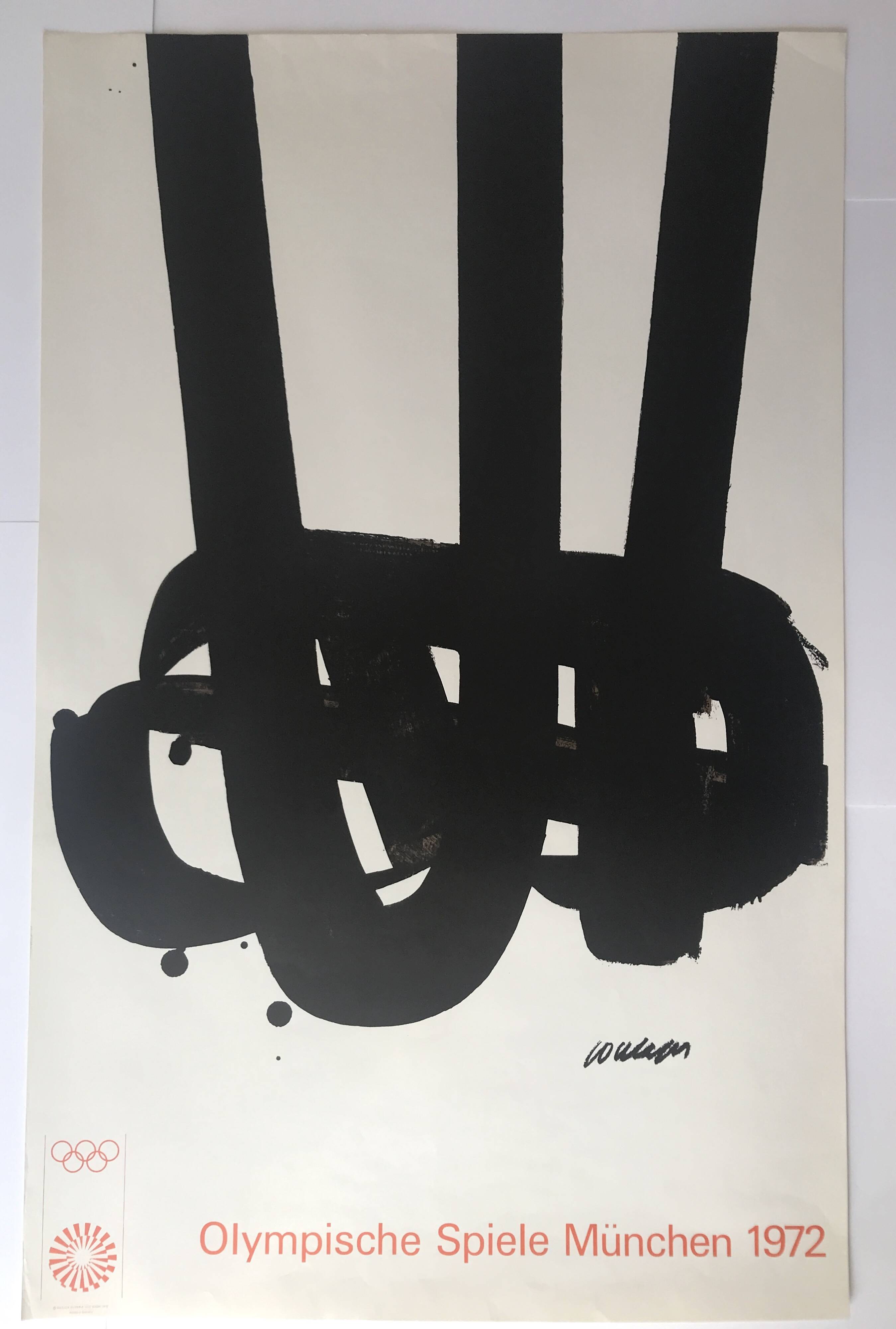 Pierre SOULAGES, Olympische Spiele München, 1972. Original lithograph poster